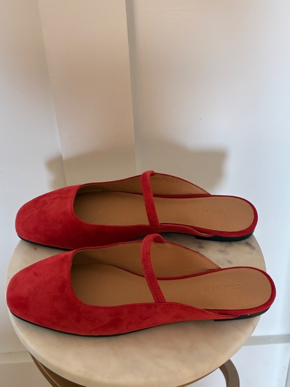 Madewell Greta mules in red suede - Picture 4 of 7